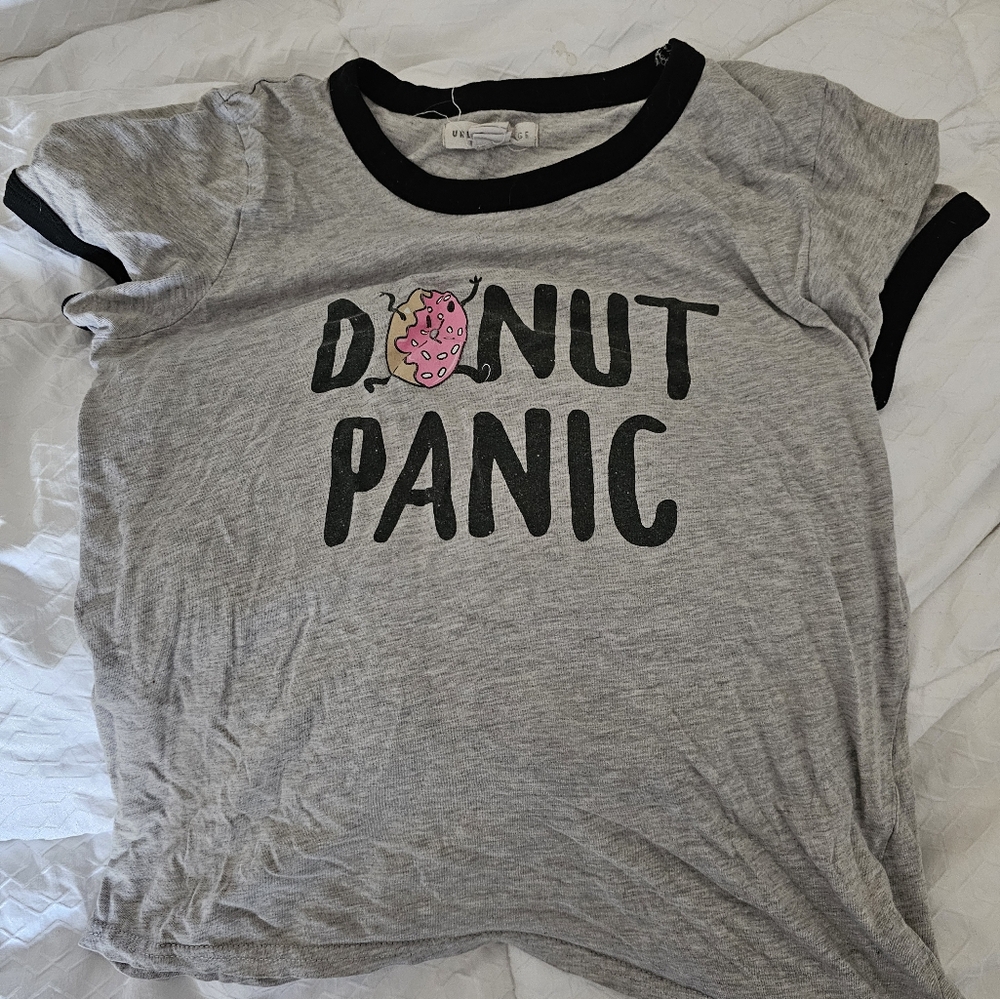 (3 for$20)Teeshirt donut panic, fun saying, funny shirt